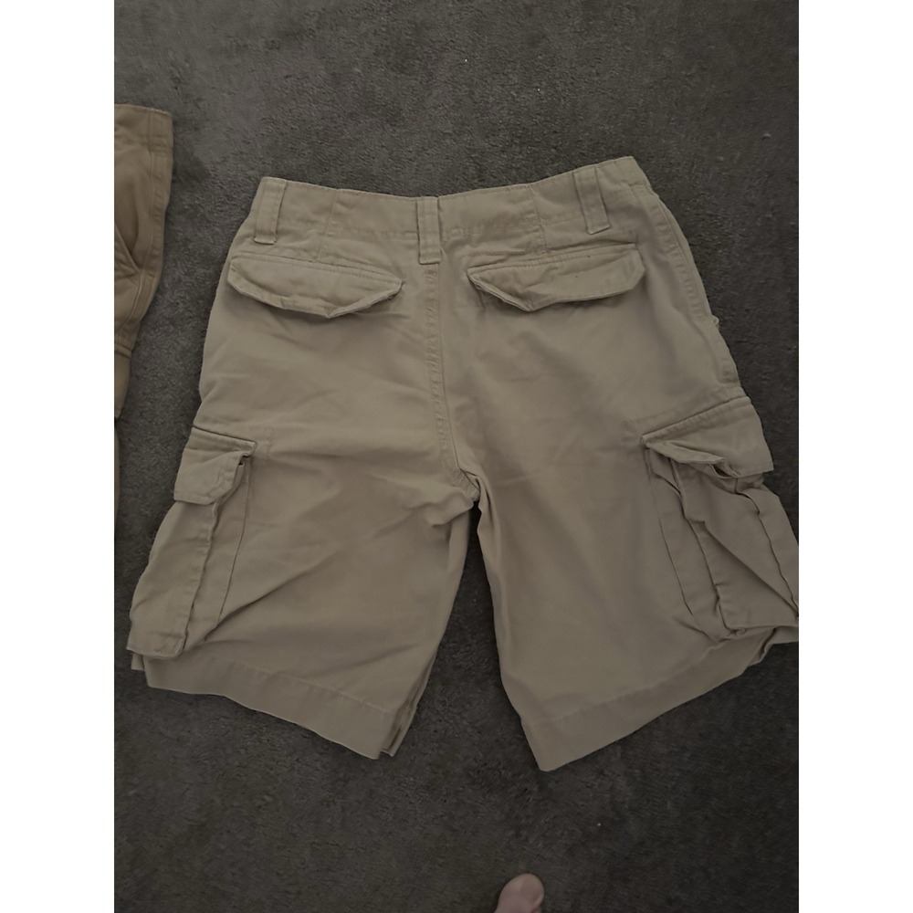 2 Pair Vintage Old Navy Cargo Shorts Mens 28 Waist Tan/Brown Heavyweight - Picture 4 of 5